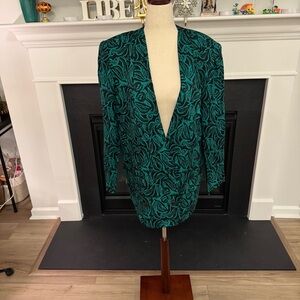 💎 Vintage S.I.L.K.S by St. Gillian 100% Silk Blazer Jacket (Size 10)